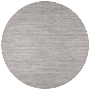Vision Silver 4 ft. x 4 ft. Round Solid Area Rug