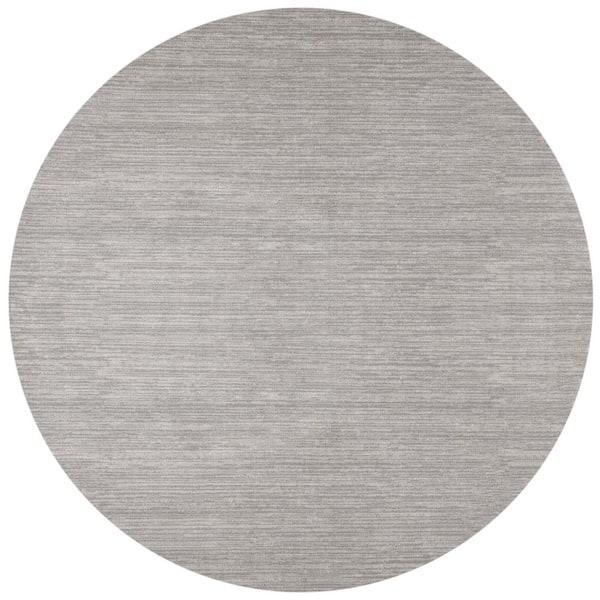 Vision Silver 7 ft. x 7 ft. Round Solid Area Rug