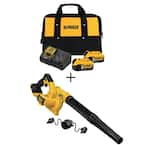 20V MAX Cordless Compact 135 MPH 100 CFM Jobsite Blower, (2) 20V MAX XR Premium Lithium-Ion 5.0Ah Batteries, and Charger