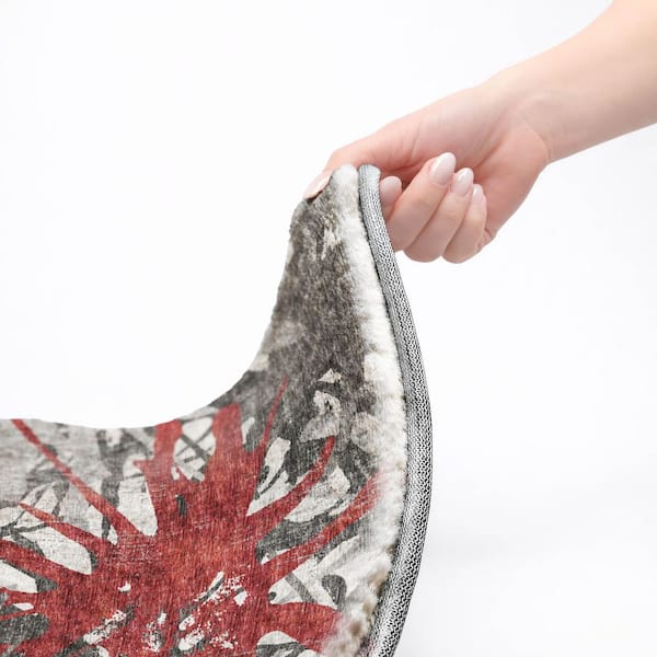 Dream Shag Premium Machine Washable Abstract ADS77 Red 10 ft. x 14 ft. Area Rug