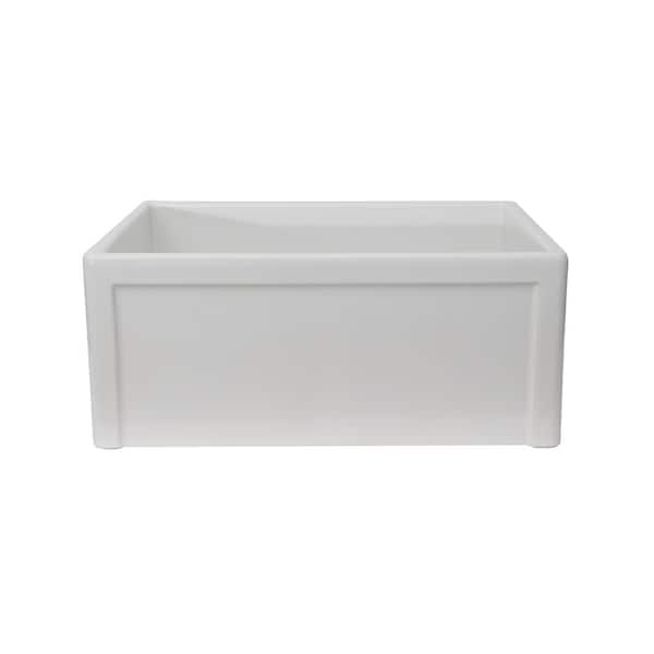 Barclay Products Chapman Farmhouse Apron Front Fireclay 24 in. Single Bowl Kitchen Sink in White