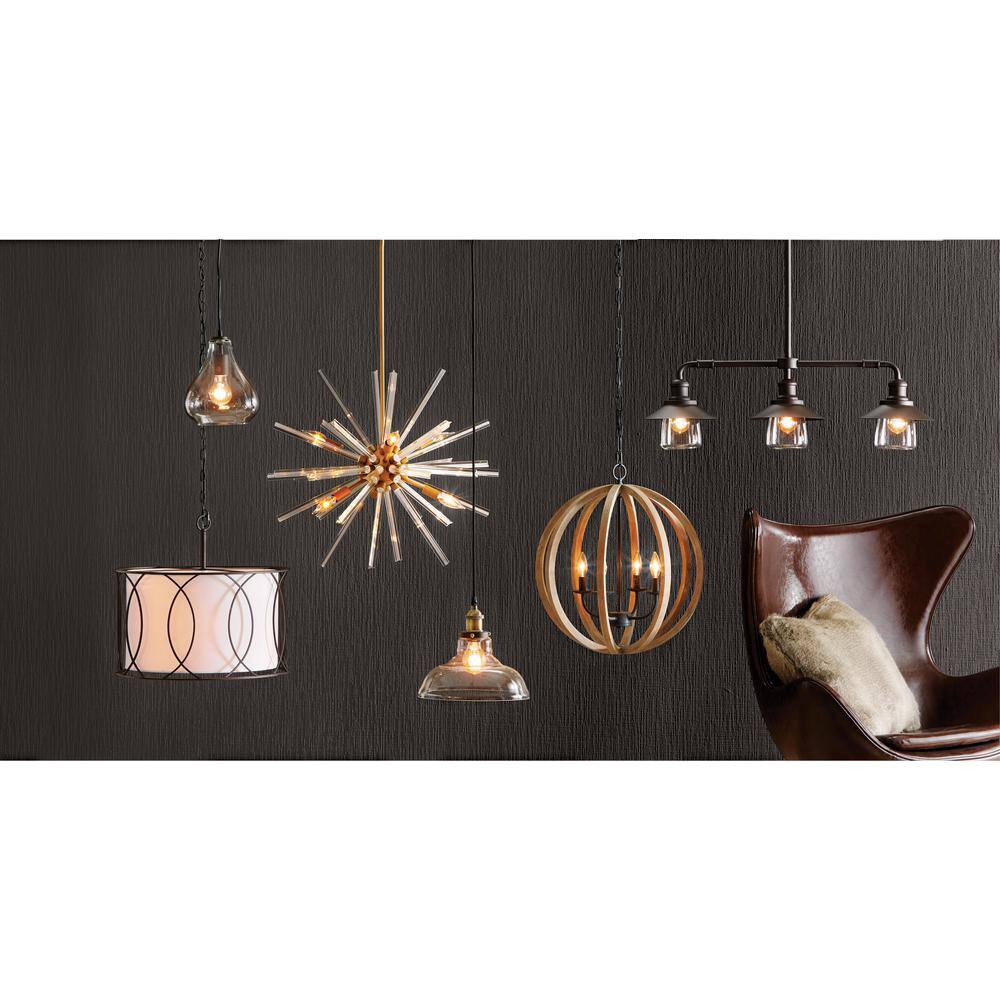 Vintage Mini Globe Pendant Light in Oil Rubbed Bronze with Handblown Glass