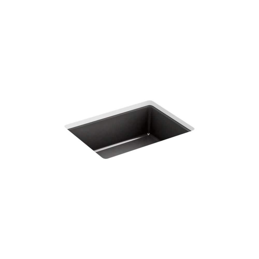 Verticyl 17" Black Rectangular Under-Mount Bathroom Sink