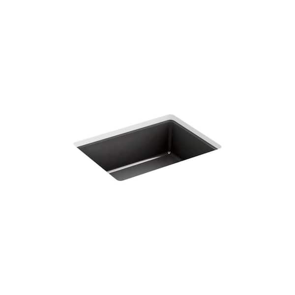 KOHLER Verticyl 17.13 Undermount Vitreous China Bathroom Sink in Black