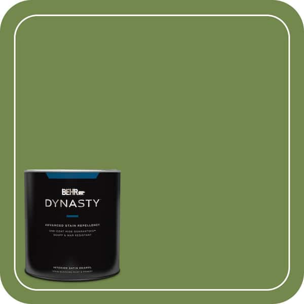 BEHR DYNASTY 1 qt. Home Decorators Collection #HDC-SM14-2 Green Suede Satin Enamel Interior Stain-Blocking Paint & Primer