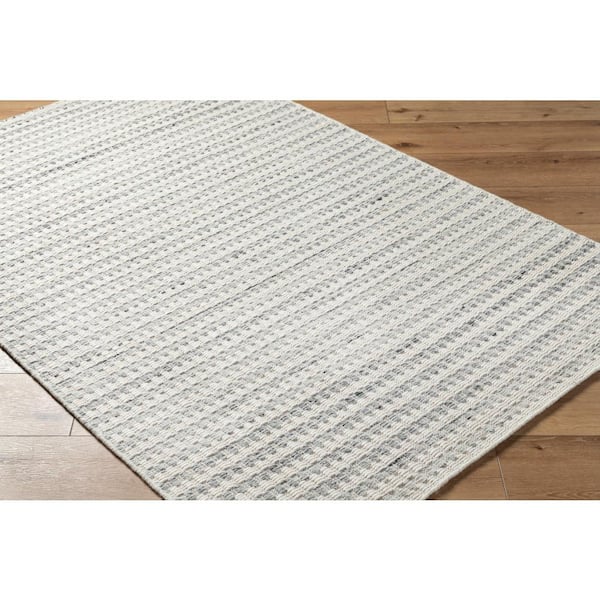 Mardin White/Blue Striped 4 ft. x 6 ft. Indoor Area Rug