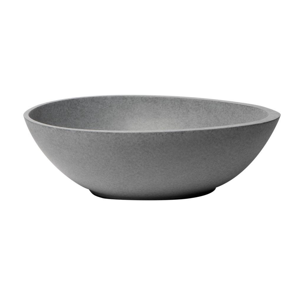 21" Gray Ceramic Oval Vessel Sink