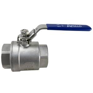 1-1/2 in. Stainless Steel FNPT x FNPT Full-Port Ball Valve with Latch Lock Lever