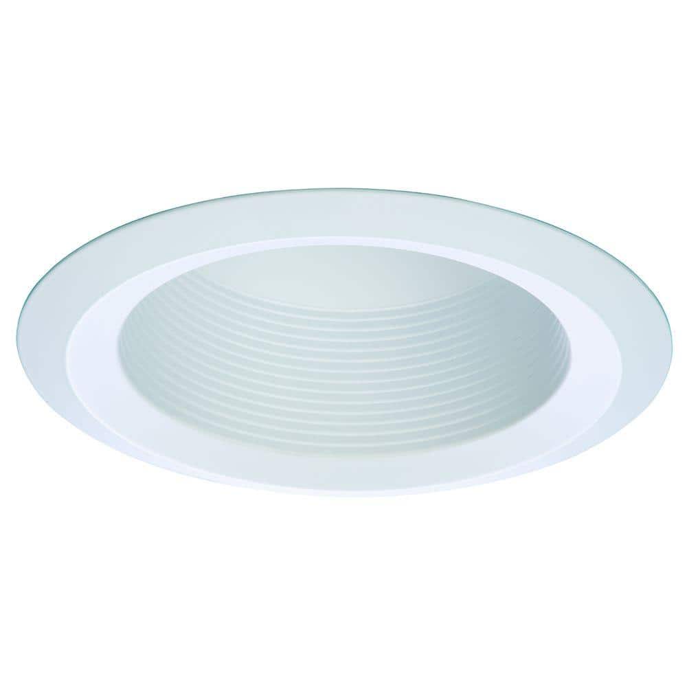 Halo E26 Series in. White Recessed Ceiling Light Full Cone Baffle with  Self Flanged White Trim Ring 6125WB The Home Depot