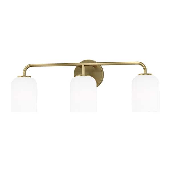 LumLight Parkmont 24 in. Plug and Play 3-Light Lacquered Brass Vanity Light with SkyPlug