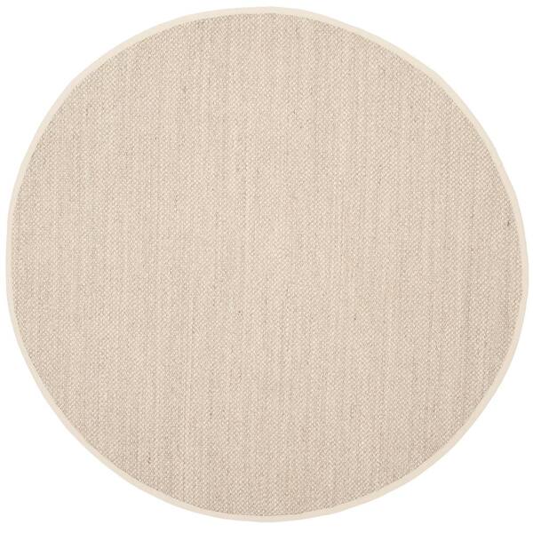 SAFAVIEH Natural Fiber Marble/Beige 4 ft. x 4 ft. Round Border Area Rug
