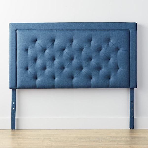 Brookside Ella Upholstered Navy Queen Headboard with Diamond Tufting