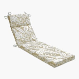 Floral 21 x 28.5 Outdoor Chaise Lounge Cushion in Natural/White Delray