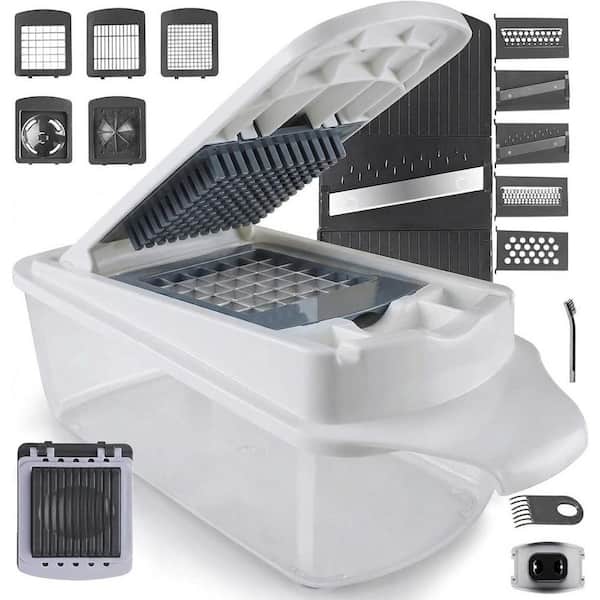 Stainless Steel Multi-Purpose Vegetable Slicer Mandoline Cutter with 11 Blades, Egg Separator, Container, 1 Piece