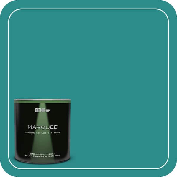 BEHR MARQUEE 1 qt. Home Decorators Collection #HDC-FL13-12 Taos Turquoise Semi-Gloss Enamel Exterior Paint & Primer