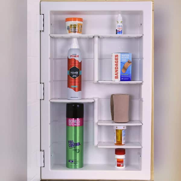 2-Shelf Medicine Cabinet - Plastic Body - Recessed