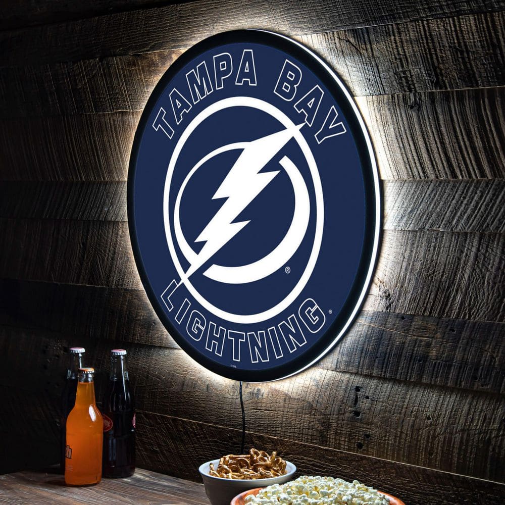 カネボウ「光る！MLBライトアップピンバッチボード」 Evergreen Tampa Bay Lightning Round 23 in. Plug-in LED Lighted