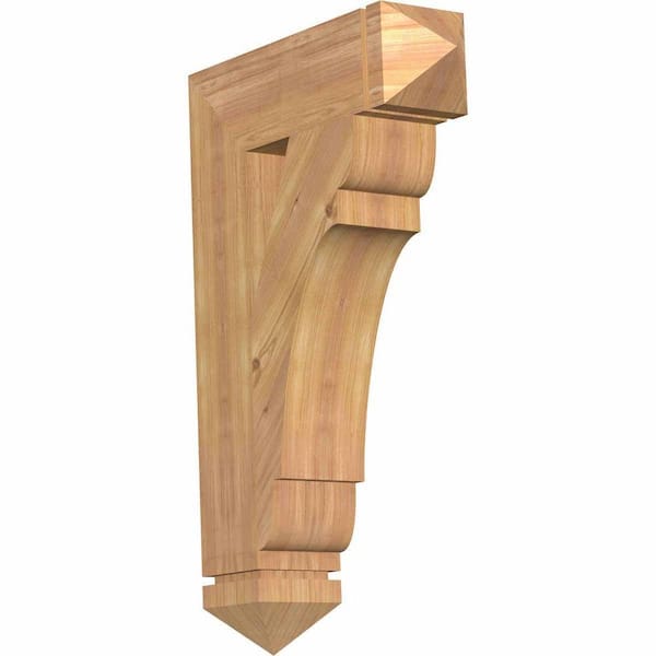 Ekena Millwork 5.5 in. x 34 in. x 22 in. Western Red Cedar Olympic Arts and Crafts Smooth Bracket