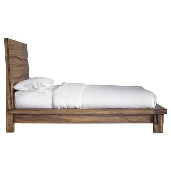 Benjara Ira Brown Wood Frame Full Size Platform Bed with