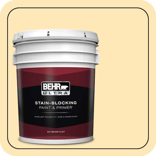 BEHR ULTRA 5 gal. #320A-3 Cornsilk Flat Exterior Paint & Primer
