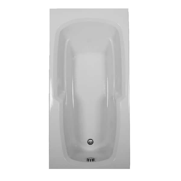 Comfortflo 66 in. x 32 in. Acrylic Rectangular Alcove Soaking Bathtub with Reversible Drain in Bone