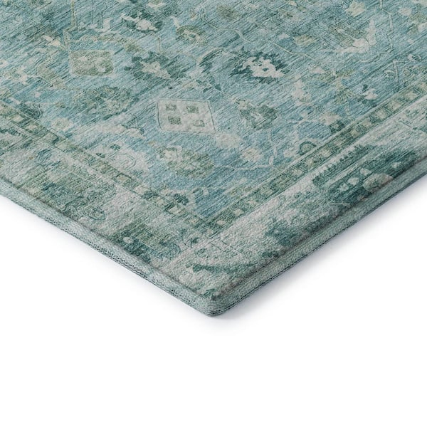 Mayfield Premium Machine Washable Abstract AMF1772 Blue 9 ft. x 12 ft. Area Rug