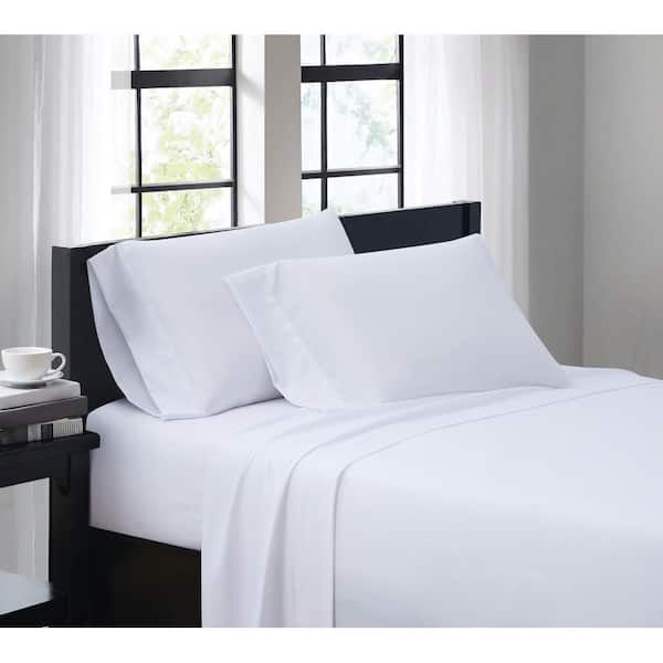 Truly Soft White 4-Piece Solid 180 Thread Count Microfiber Queen Sheet Set