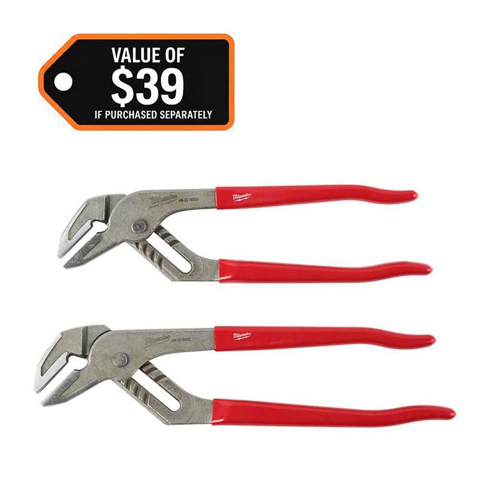 Milwaukee 10 in. and 12 in. Smooth Jaw Pliers Set (2-Pack) 48-22