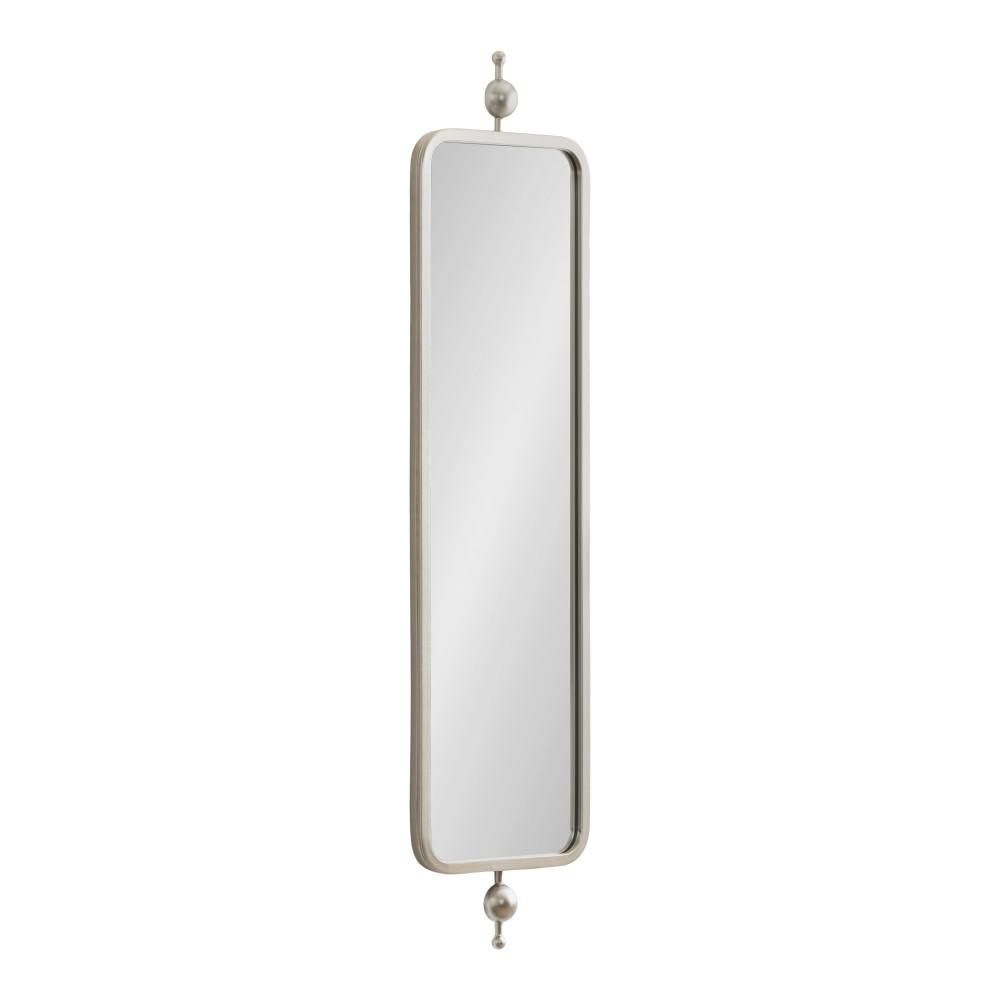 Kasota Silver 9 in. W x 36 in. H Rectangle Metal Wall Mirror