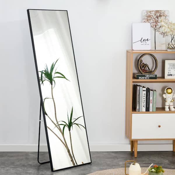 Unbranded 15.7 in. W x 59 in. H Rectangle Framed Black Mirror