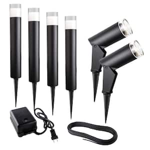 Luvia Low Voltage Black LED Landscape Light Kit with Transformer (Set of 6)