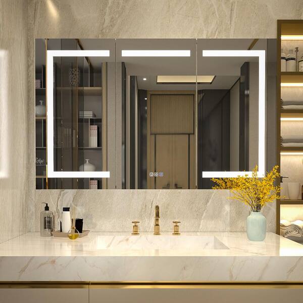 GroGro 48 in. W x 30 in. H Rectangular Silver Aluminum Recessed