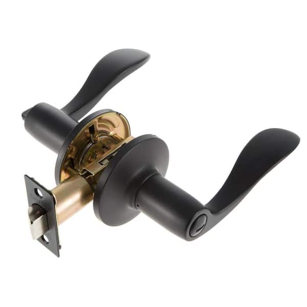 TOLEDO Iron Black Privacy Bed/Bath Door Handle Set