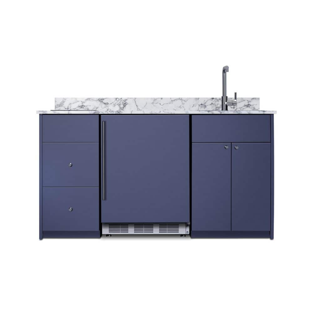 63 in. Compact Kitchen in Midnight Navy
