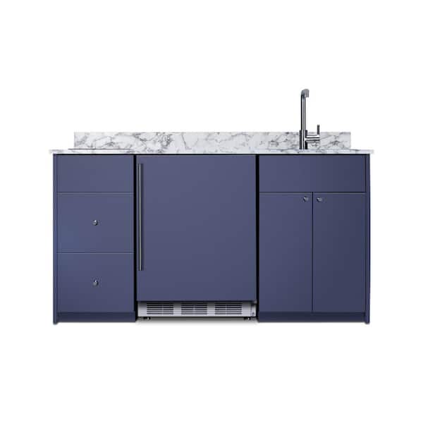 63 in. Compact Kitchen in Midnight Navy