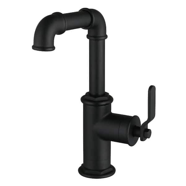 Whitaker Single-Hole 1-Handle Bathroom Faucet in Matte Black