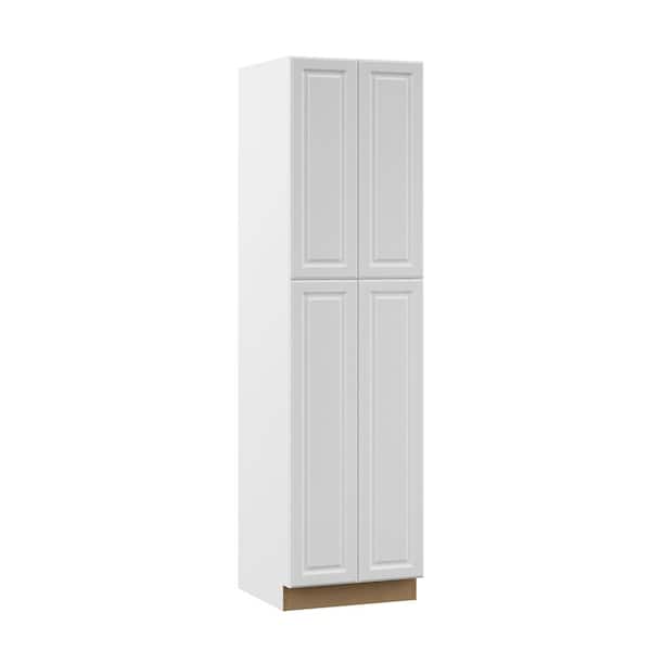 Designer Series Elgin 24 in. W x 24 in. D x 90 in. H Assembled Raised Panel Tall Pantry Kitchen Cabinet in White