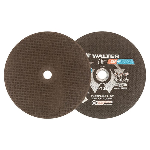 WALTER SURFACE TECHNOLOGIES ZIP+XTRA 9 in. x 7/8 in. Arbor x 3/32 in. T1 Cutting Wheel (25-Pack)