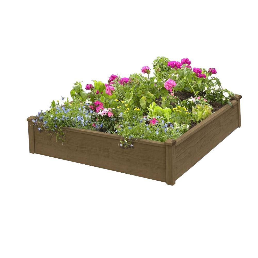 Cappuccino Fir Wood Modular Square Raised Garden Bed