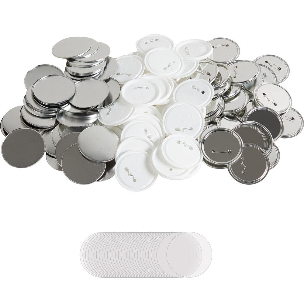 200 Sets 3 in.(75mm) Pin Back Button Parts for Button Maker Machine, DIY Round Button Badge Parts with Metal Top Plastic price history on PriceWatchPro