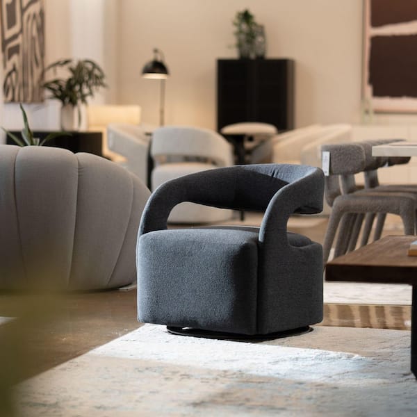 Modrest Dowsett Modern Charcoal Charcoal Fabric Arm Chair