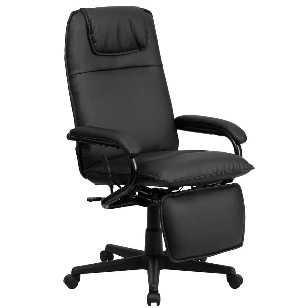 Lucklife Black PU Leather Office Chair with Footrest Big and Tall Executive  Chair Ergonomic High Back Desk Chair HD-CH8252-BLACK - The Home Depot