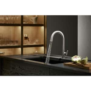 Sensate AC-Powered Touchless Kitchen Faucet in Polished Chrome with DockNetik and Sweep Spray