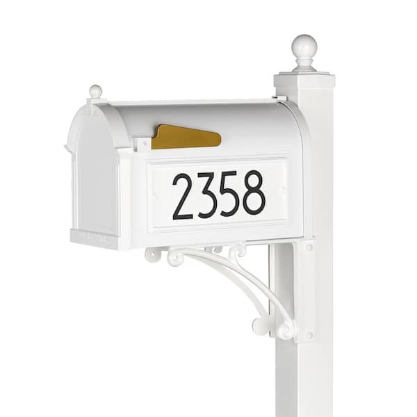 Unbranded Modern Deluxe Black/Silver Capitol Mailbox Post Package