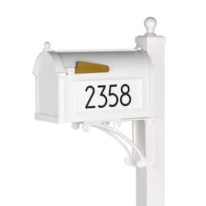 Modern Deluxe White/Black Capitol Mailbox Post Package