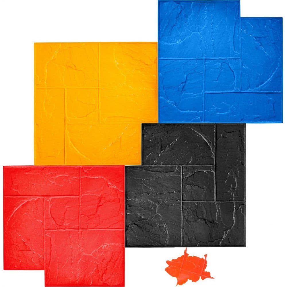 4-Piece 24 in. x 24 in. Concrete Stamps Mats, Realistic Concrete Texture Mat, Concrete Stamps for Floors price history on PriceWatchPro