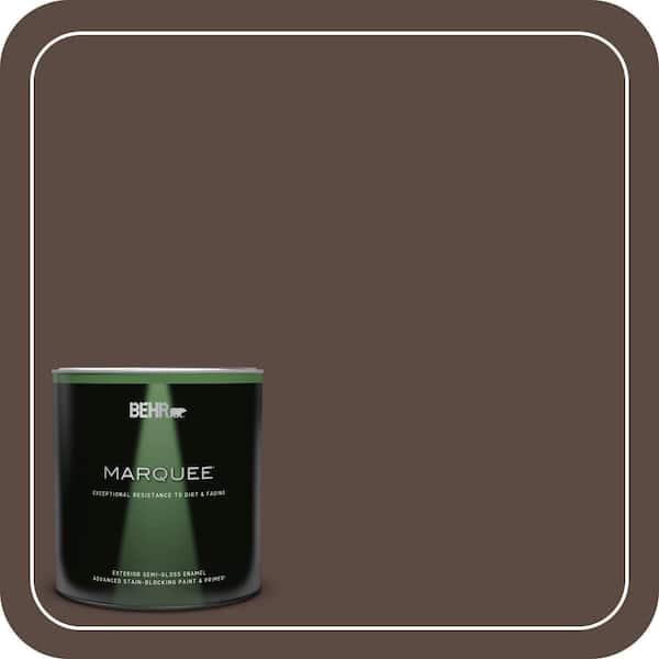 BEHR MARQUEE 1 qt. #PMD-91 Iced Espresso Semi-Gloss Enamel Exterior Paint & Primer