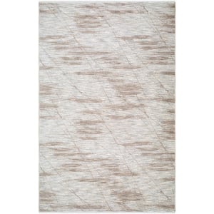 Frank Lloyd Wright Foundation x Livabliss Usonia White/Brown Abstract 3 ft. x 5 ft. Indoor Area Rug