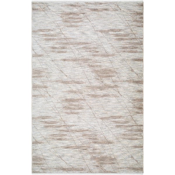 Frank Lloyd Wright Foundation x Livabliss Usonia White/Brown Abstract 8 ft. x 10 ft. Indoor Area Rug
