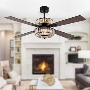 Eden 52 in. Integrated LED Indoor Black Ceiling Fan with Light Kit and Remote Control
